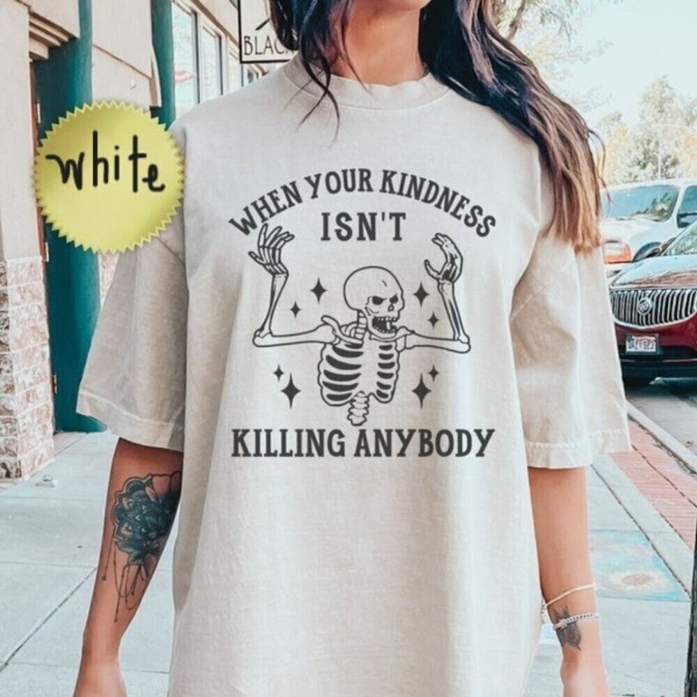 Sarcastic Skeleton Meme Oversized Funny Retro Graphic T-Shirt 152